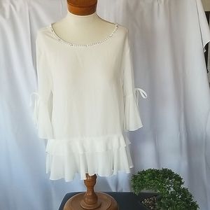 Sheer off white blouse